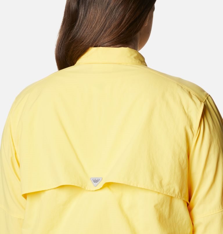 Women's Columbia PFG Bahama Long Sleeve Shirts Yellow | Plus Size CA-FL85C